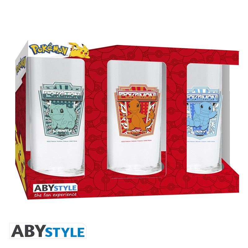 Set de 3 verre - Kanto Starters - Pokémon