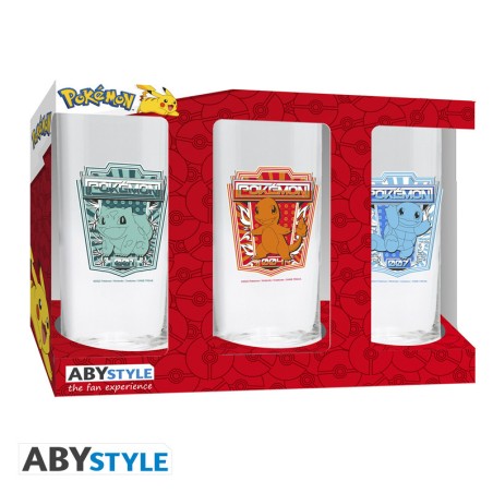 Set de 3 verre - Kanto Starters - Pokémon