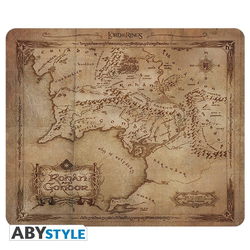 Tapis de souris souple - Le Seigneur des Anneaux - Carte Rohan et Gondor