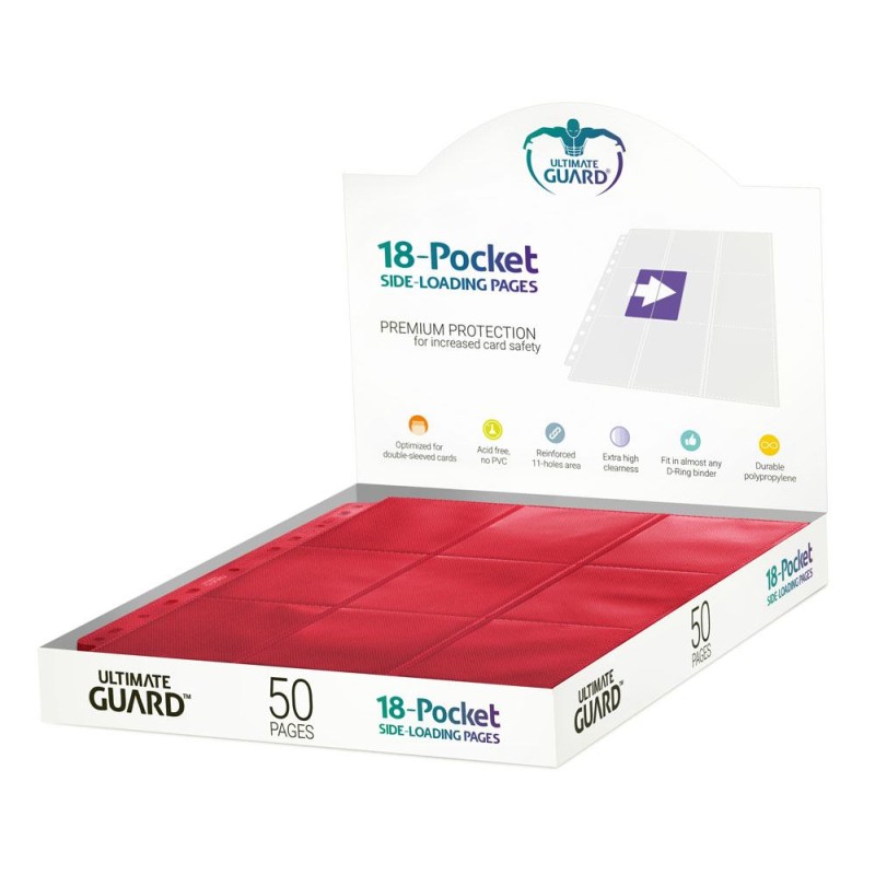 Pages Classeur Side-Loading - 18-Pocket (50ct) - Rouge