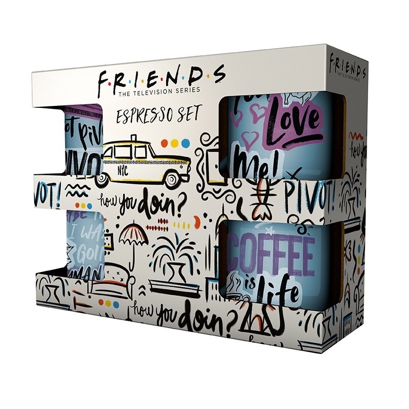 Set de 4 - Mini Mug - Doodle - Friends