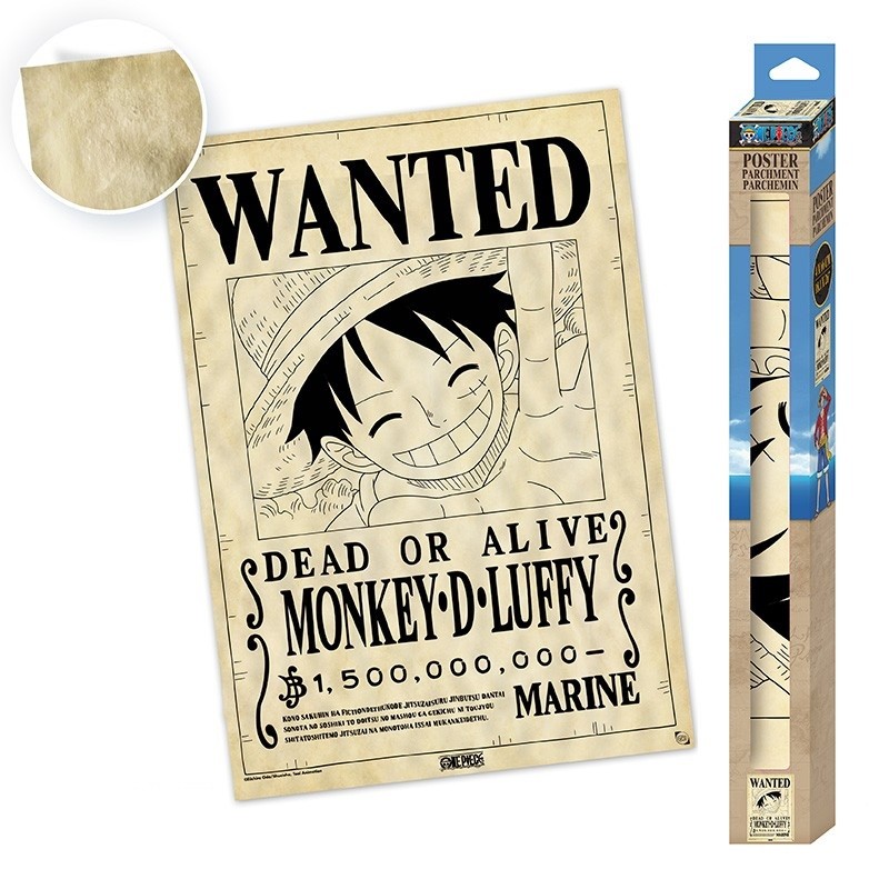 Poster Parchemin - Wanted Luffy - One Piece