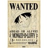 Poster Parchemin - Wanted Luffy - One Piece