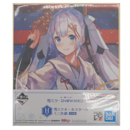 Shikishi Mini - MIko Miku (Lot H) - Snow Miku - Vocaloïd - Ichibanshô BNP62441