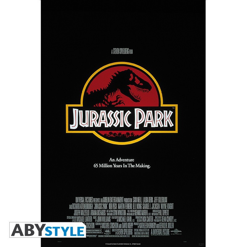 Poster - Affiche film - Jurassic Park - Roulé et filmé