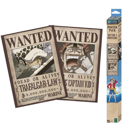 Set 2 Chibi Poster - Wanted Law et Kid - One Piece