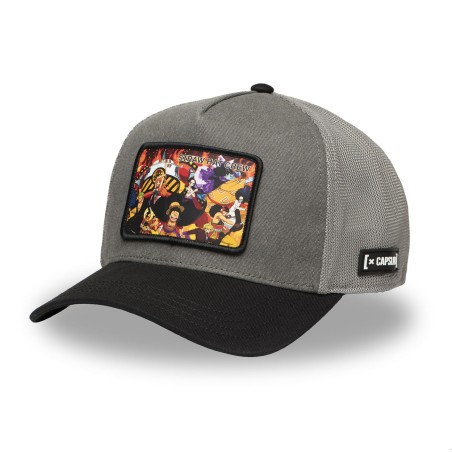 Casquette Trucker Premium - Straw Hat Crew (Noir/Gris) - One Piece - U Unisexe 