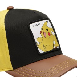 Casquette Baseball - Hello Pikachu (PU Marron/Noir) - Pokemon - U Unisexe 