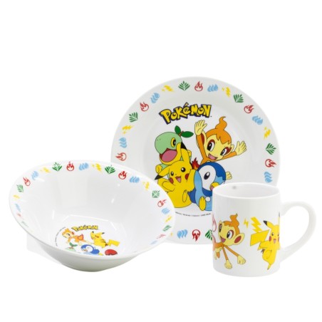 Set de Vaisselle - Starter Sinnoh & Pikachu - POkemon