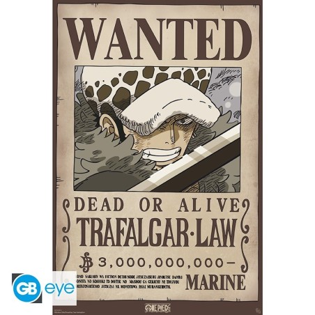 Poster - Wanted Trafalgar Wano - One Piece - Roulé et filmé