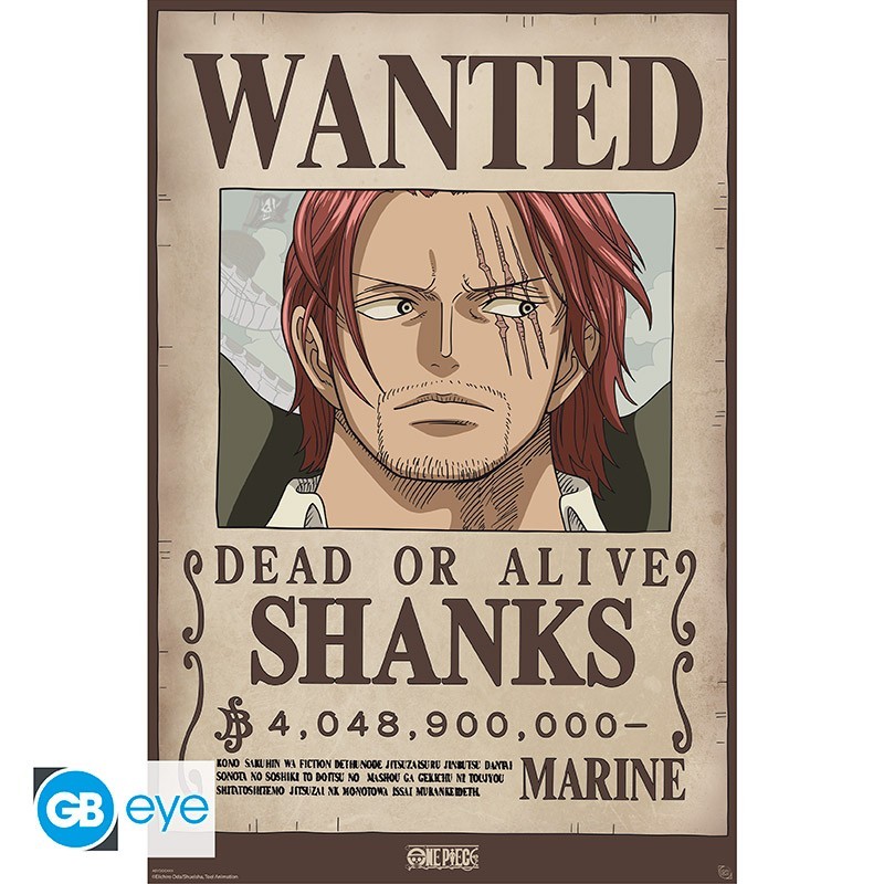 Poster - Wanted Shanks Wano - One Piece - Roulé et filmé