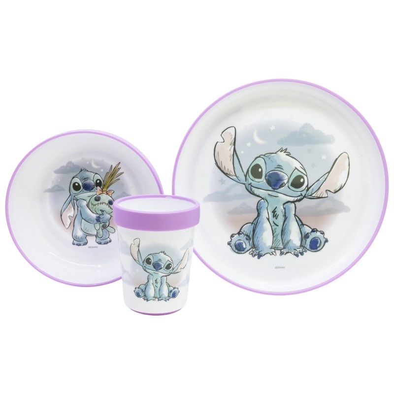 Set de vaisselle antidérapante - Cuddle Me - Lilo & Stitch