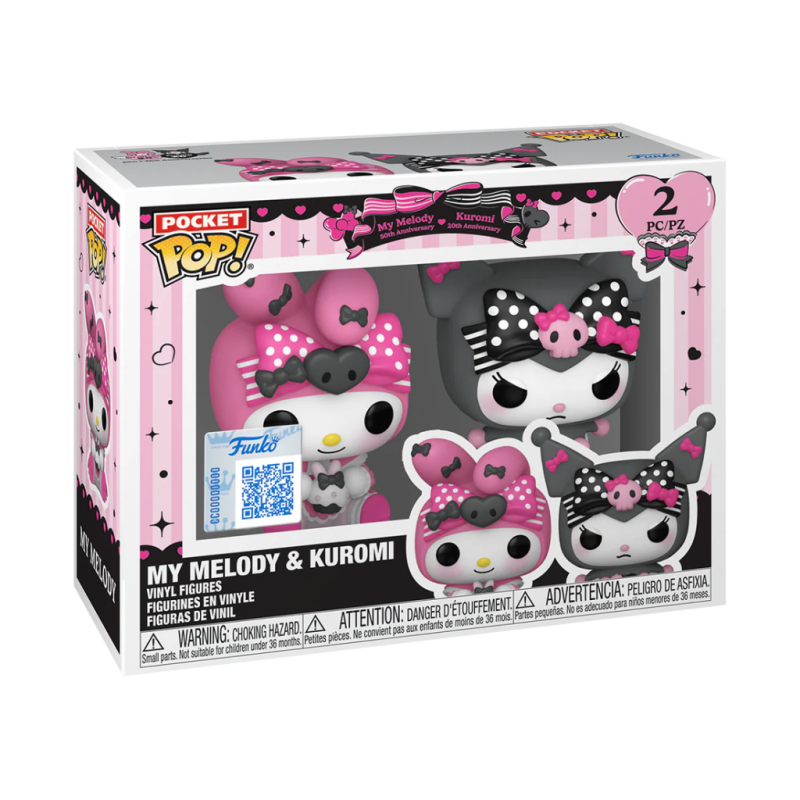Pack de 2 - My Melody & Kuromi - 50e anni' My Melody & le 20e anni' Kuromi - Pocket POP