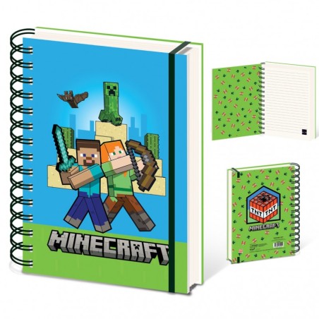 Carnet de Notes - Spirales - Steve & Alex - Minecraft