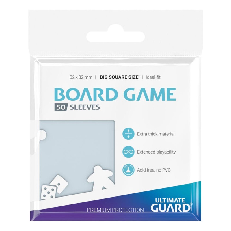 Protèges Cartes 50 pièces - Premium Protection - Carré Grand - Jeux de Plateau - Transparent