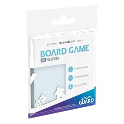 Protèges Cartes 50 pièces - Premium Protection - Carré Grand - Jeux de Plateau - Transparent