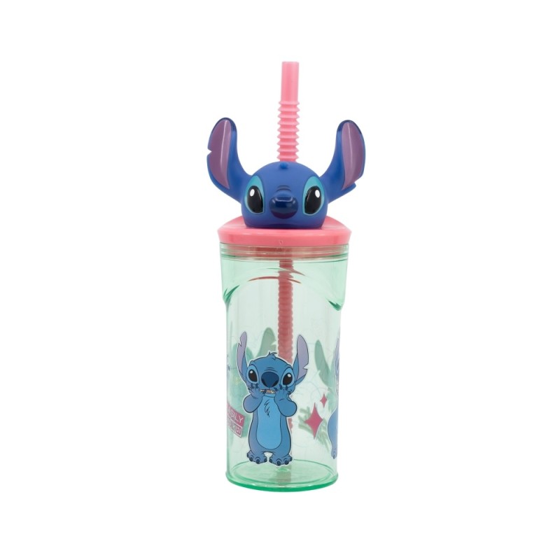 Produit abîmé - Gobelet 3D avec Paille - Flowers - Lilo & Stitch