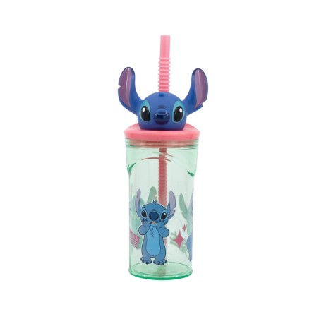 Produit abîmé - Gobelet 3D avec Paille - Flowers - Lilo & Stitch
