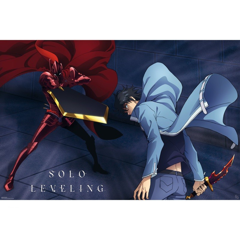 Poster - Jinwoo vs Igris - Solo Leveling - Roulé & filmé