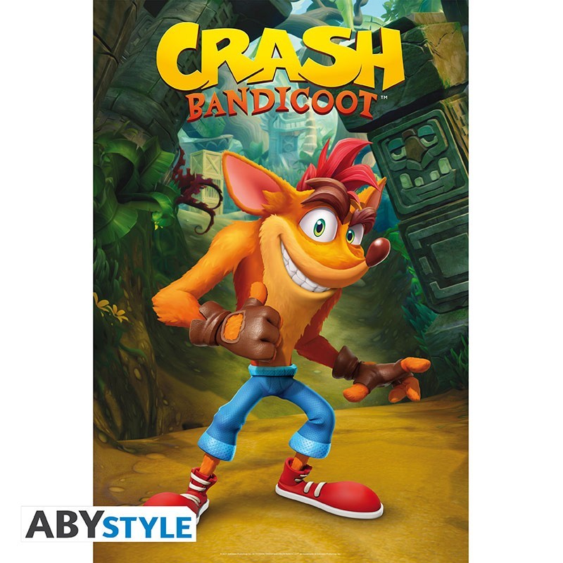Poster - Crash Brandicoot - Crash classique - roulé filmé (91.5x61)