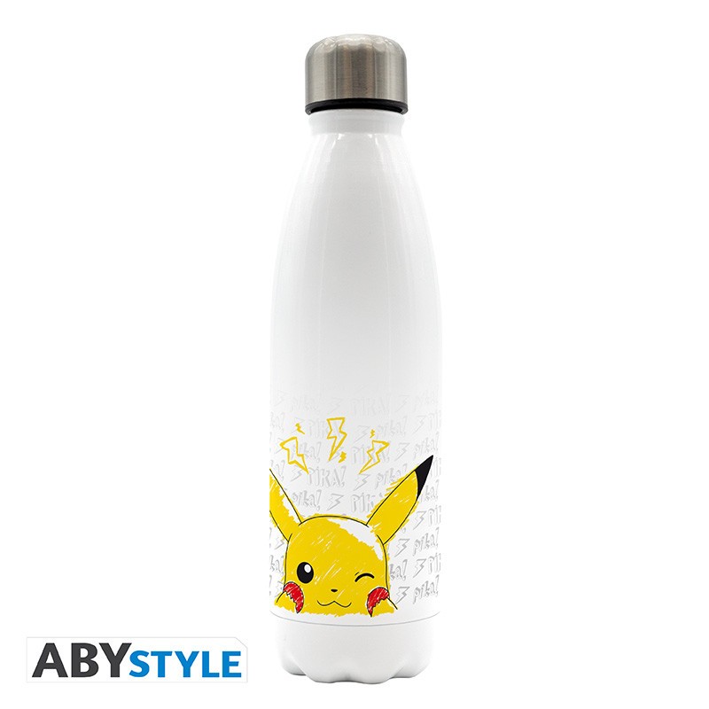 Bouteille Aluminium - Pikachu Griffonné - Pokemon