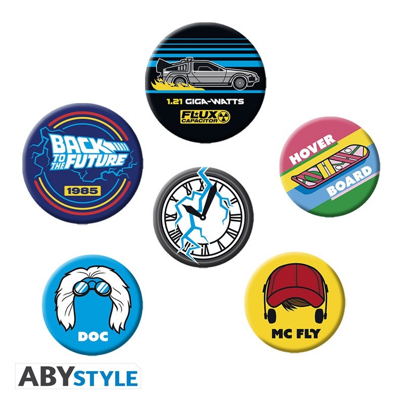 Pack de 6 badges - Symboles - Retour vers le Futurs