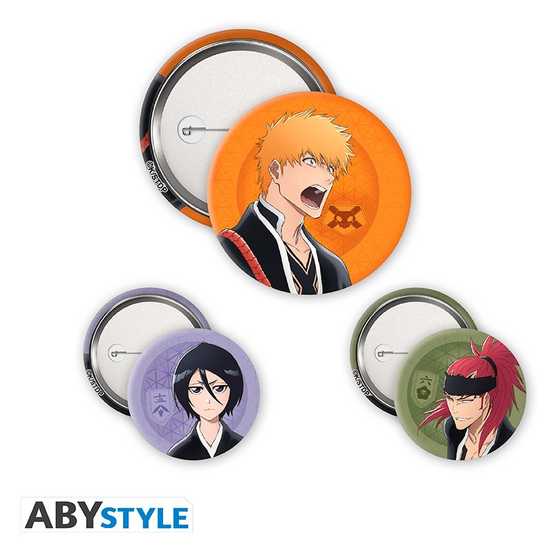 Pack de 3 Badges - Ichigo, Rukia, Renji - Bleach