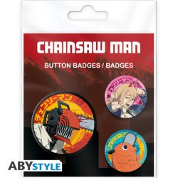 Pack de 3 Badges - Chainsaw Man, Pochita, Power - Chainsaw Man