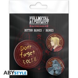 Pack de 3 Badges - Alphonse & Edward - Fullmetal Alchemist