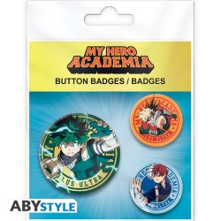 Pack de 3 Badges - Midoriya, Bakugo & Todoroki - My hHero Academia