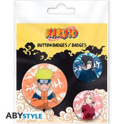 Pack de 3 Badges - Naruto, Sasuke, Sakura - Naruto