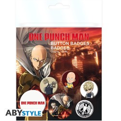 Pack de 6 Badges - Saitama & Genos - One Punch Man