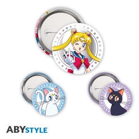 Pack de 3 Badges - Sailor Moon, Luna, Artemis - Naruto