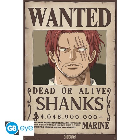 Poster - Wanted Shanks - One Piece - Roulé & filmé