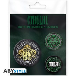 Pack de 3 badges - Necronomicon - Cthulhu