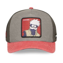 Casquette Trucker Premium - Kakashi Sharingan (Rouge/Gris) - Naruto Shippuden - U Unisexe 