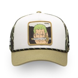 Casquette Trucker - Zoro Attack (Kaki/Blanc) - One Piece - U Unisexe 
