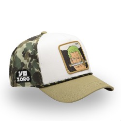 Casquette Trucker - Zoro Attack (Kaki/Blanc) - One Piece - U Unisexe 