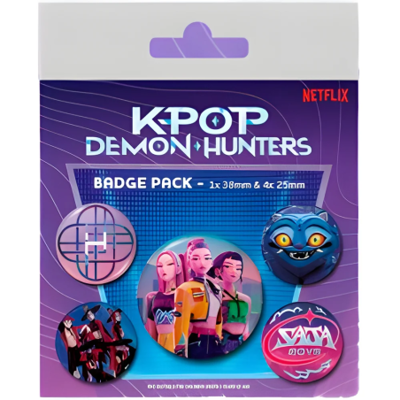 Pack de 5 Badges - Huntrix & Saja - KPop Demon Hunters