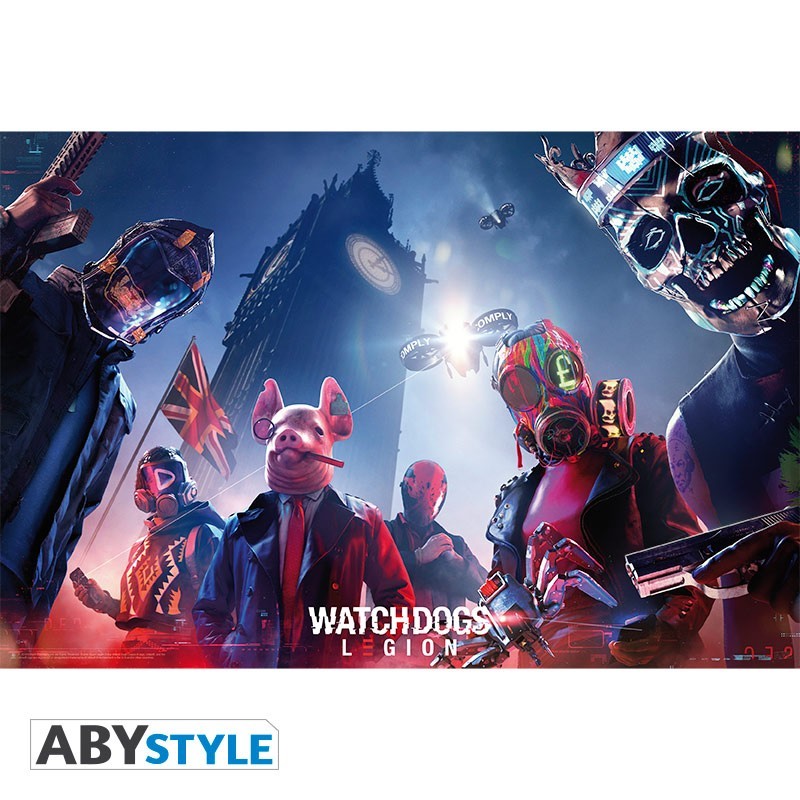 Poster - Keyart Legion - Watchdogs Legion - Roulé et filmé