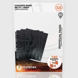 Pages Classeur (x10) - 9-Pocket (R/V) - Noir - Side-Loading