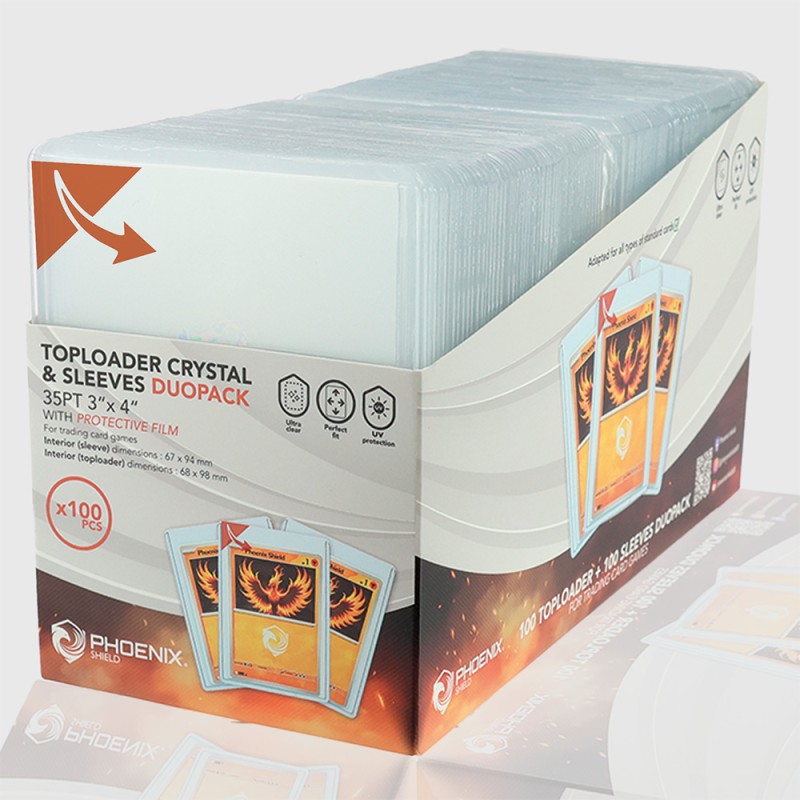 Toploader + Protège Cartes (x100) - 35pt - Standard