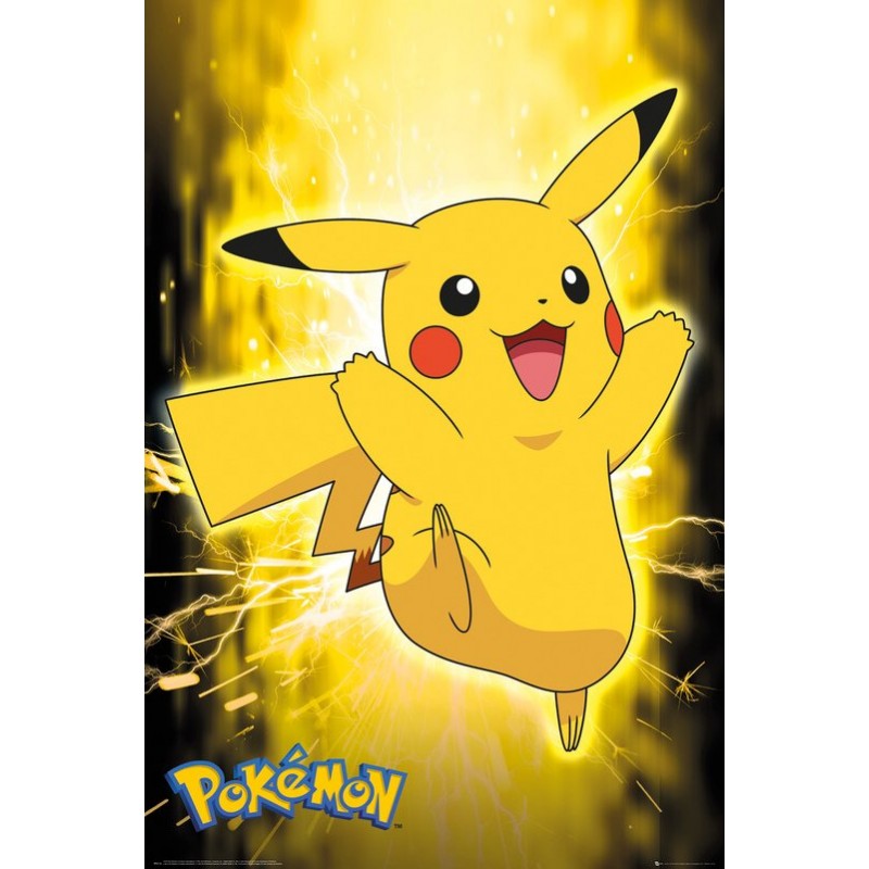 Poster - Pikachu néon - Pokemon - Roulé et filmé