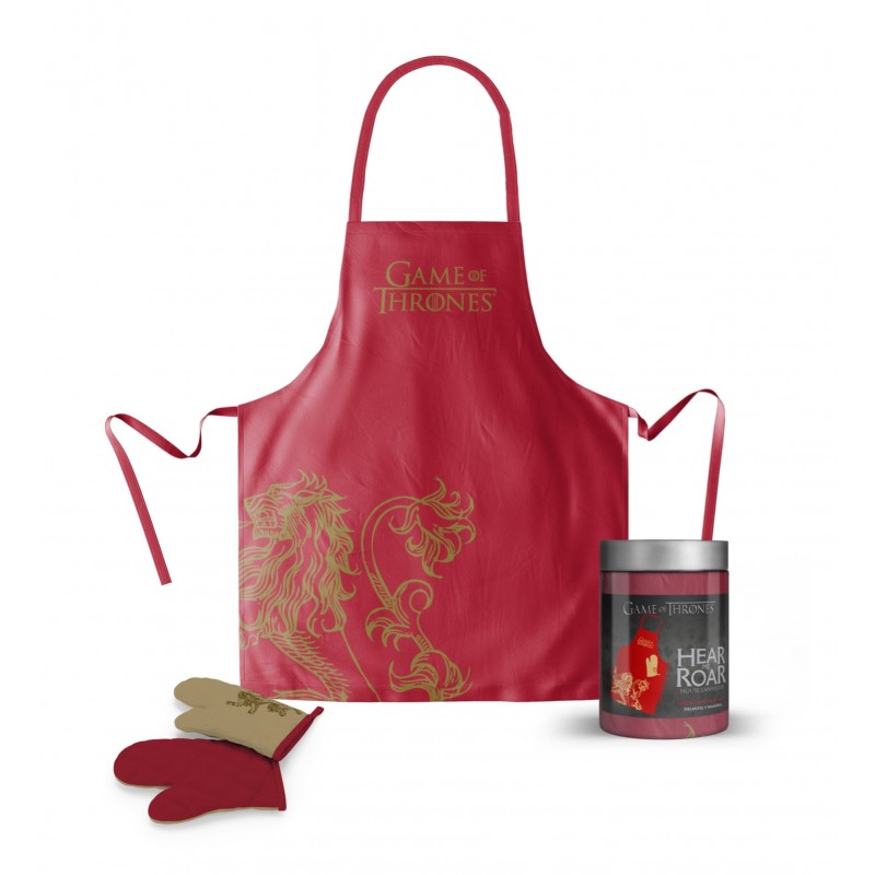 Tablier + Gants de cuisine - Lannister - Game of Thrones - Packaging Verre