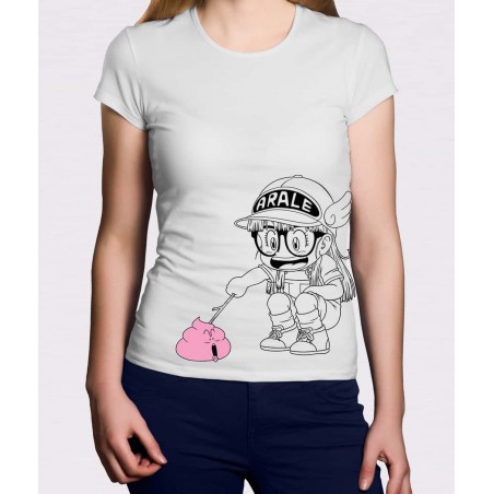 T-shirt - Dr. Slump - Arale and Poo white - Women - S Femme 