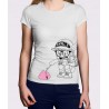 T-shirt - Dr. Slump - Arale and Poo white - Women - S Femme 