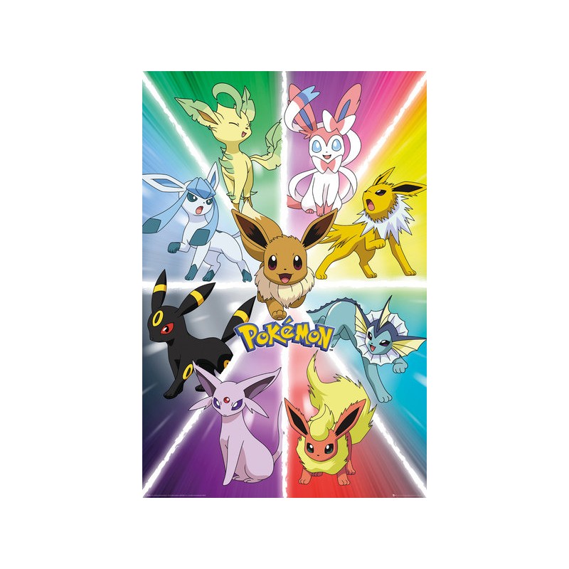 Poster - Evoli et évolution - Pokemon - Roulé et filmé