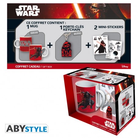 Gift Pack Star Wars - Mug 320ml + Porte-clés PVC + Sticker "Kylo Ren" *